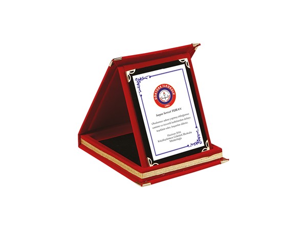 9x12 KADİFE PLAKET KIRMIZI